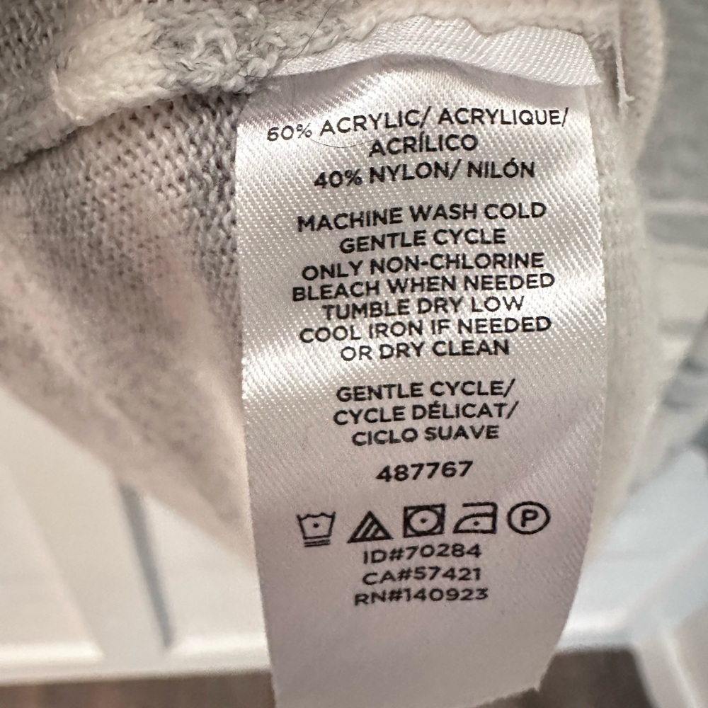 LOFT XL Grey-white stripe super soft cozy open roll neck classic casual cardigan - Picture 7 of 12